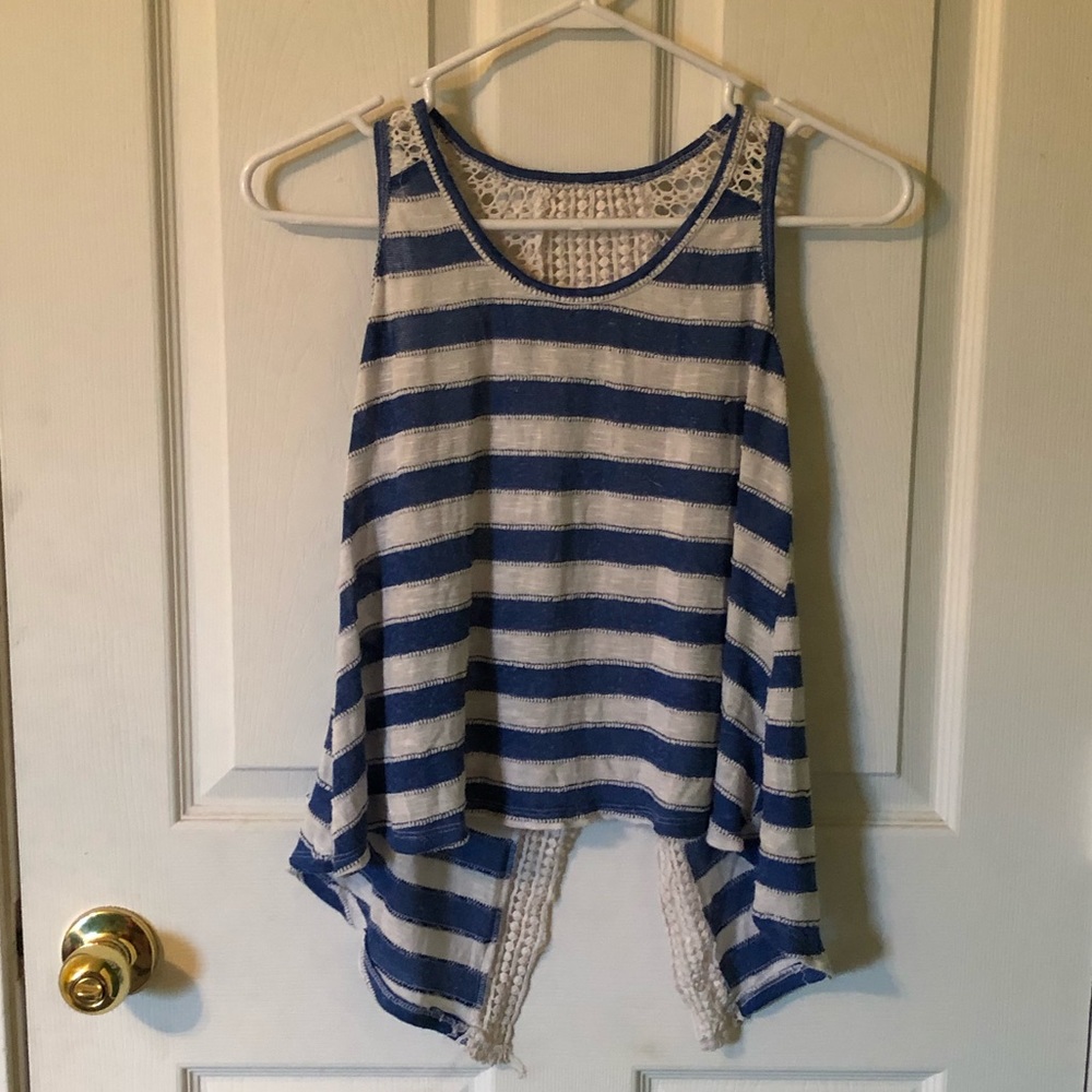 Blue and White Tank Top